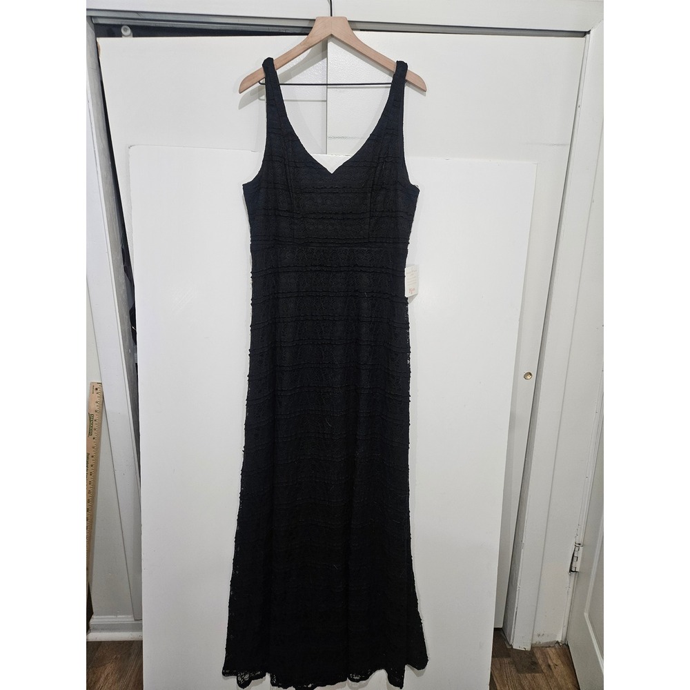 Show Me Your‎ Mumu Black Lace Maxi Dress Weddings V-Neck Tiered XXXL NWT